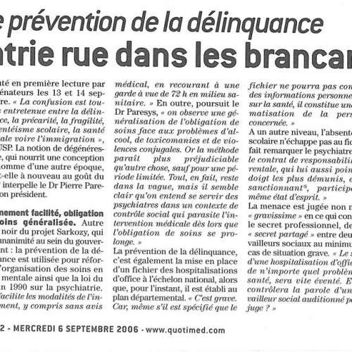 le Quotidien du médecin - 6 septembre 2006